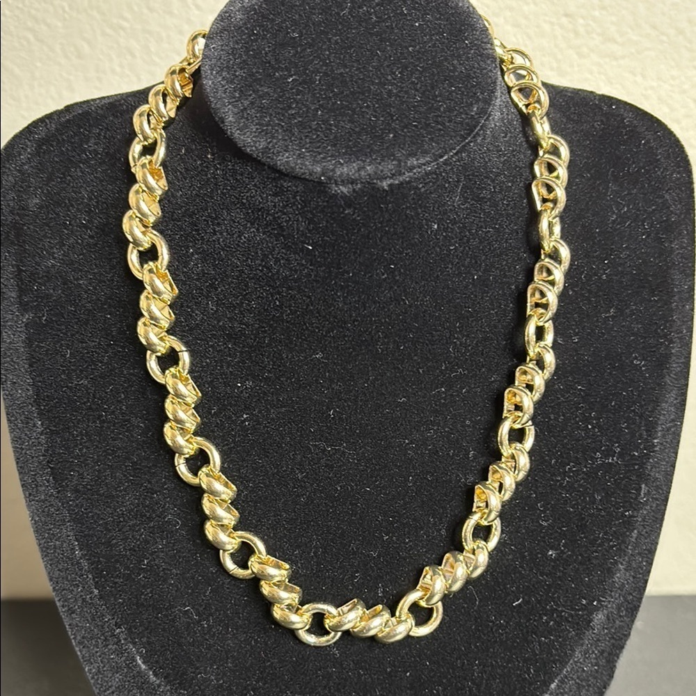 Money Elegant Gold Tone Pattern Chain Link Necklace​